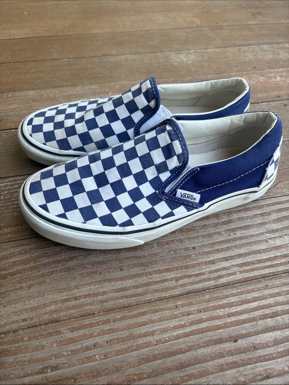 Vans Classic Slip On Blue and White Women’s 7.5 - Picture 3 of 8